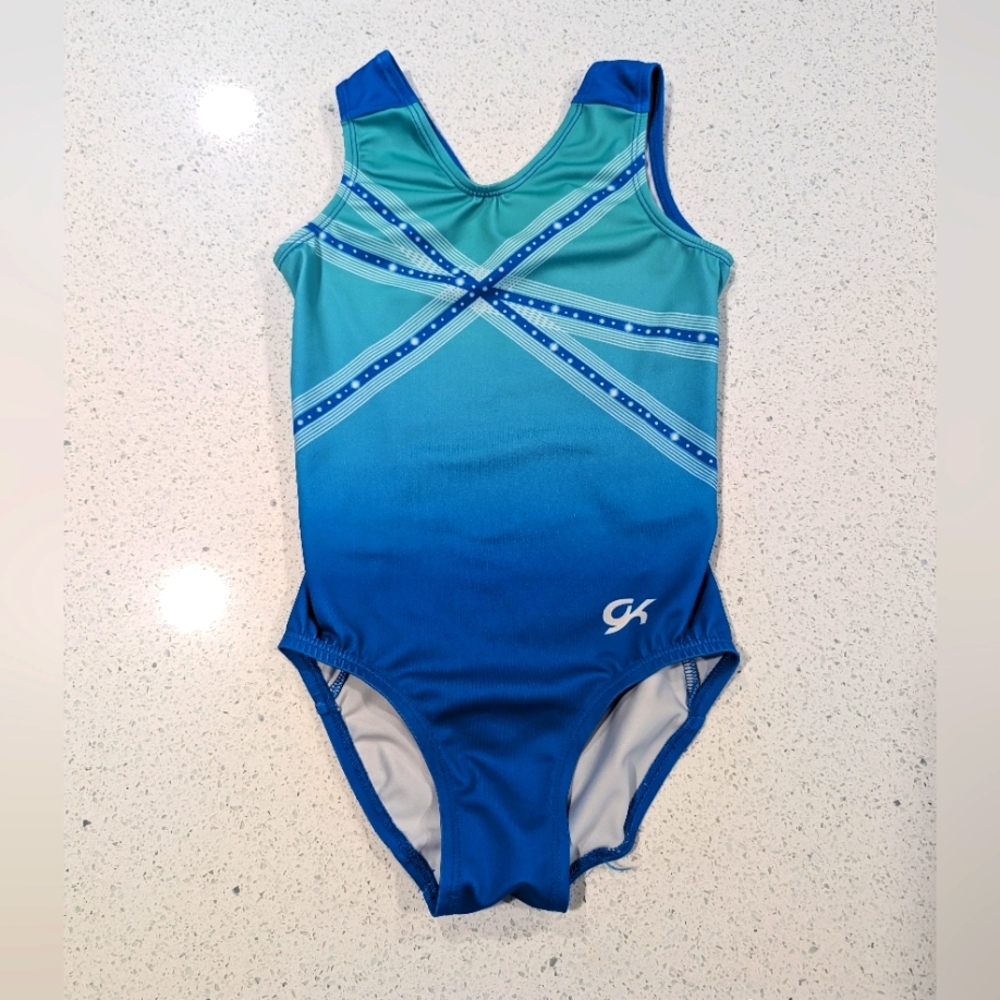SEASIDE OCEAN GK Elite Gymnastics Dance Leotard Medium Child Hawaii SUNSET BEACH